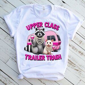 Upper Class Trailer Trash Funny Western Graphic Short Sleeve T-Shirt